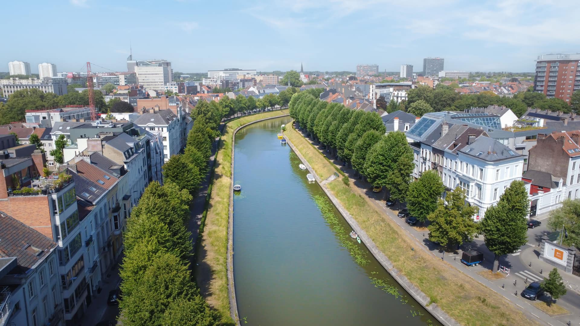Vue aérienne de la Coupure à Gand