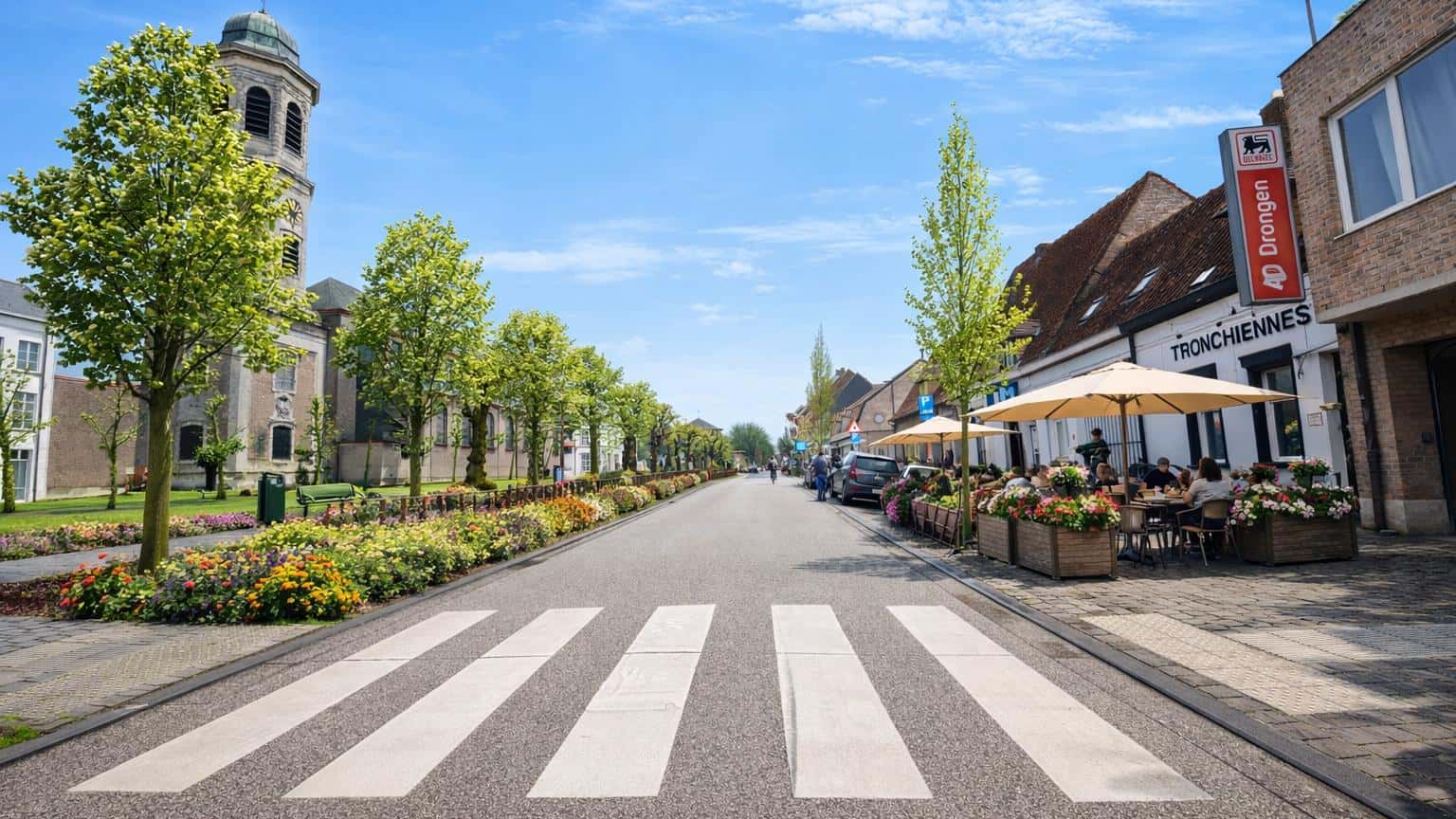 Huis verkopen Drongen: straatbeeld in de dorpskern van Drongen
